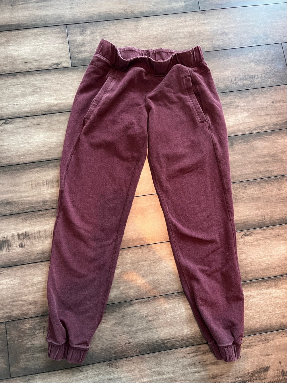 Lululemon Burgundy Cotton Jogger Sweatpants Pants Comfy